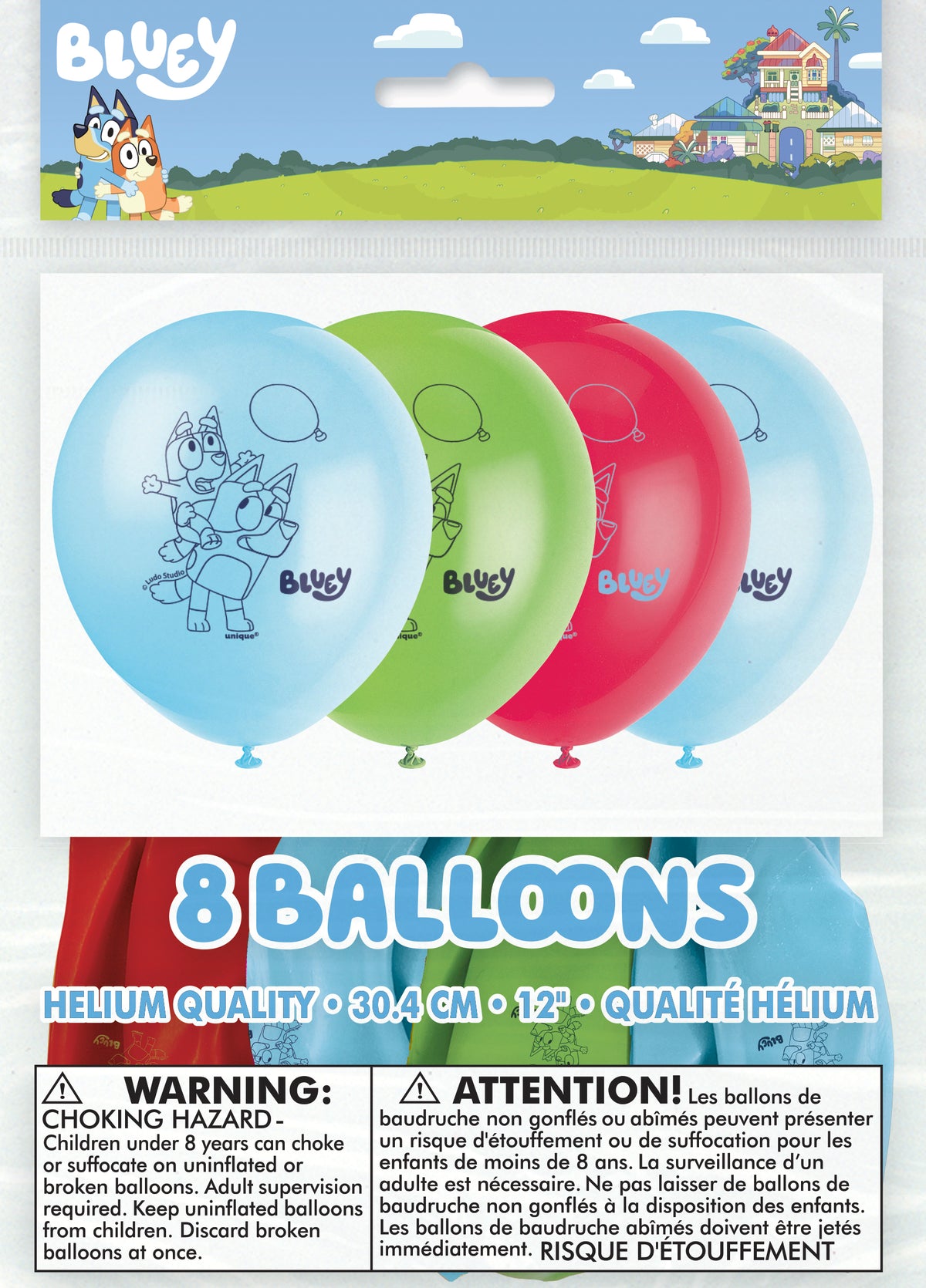 Bluey 12" Latex Balloons, 8ct