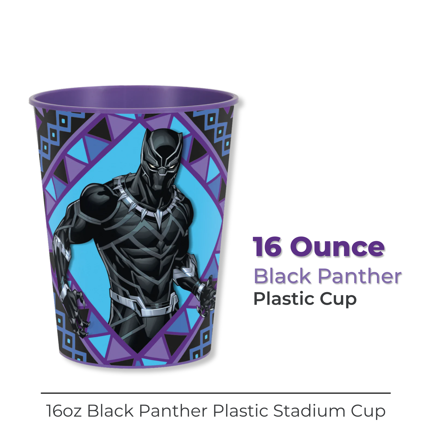 Black Panther 16oz Plastic Stadium Cup