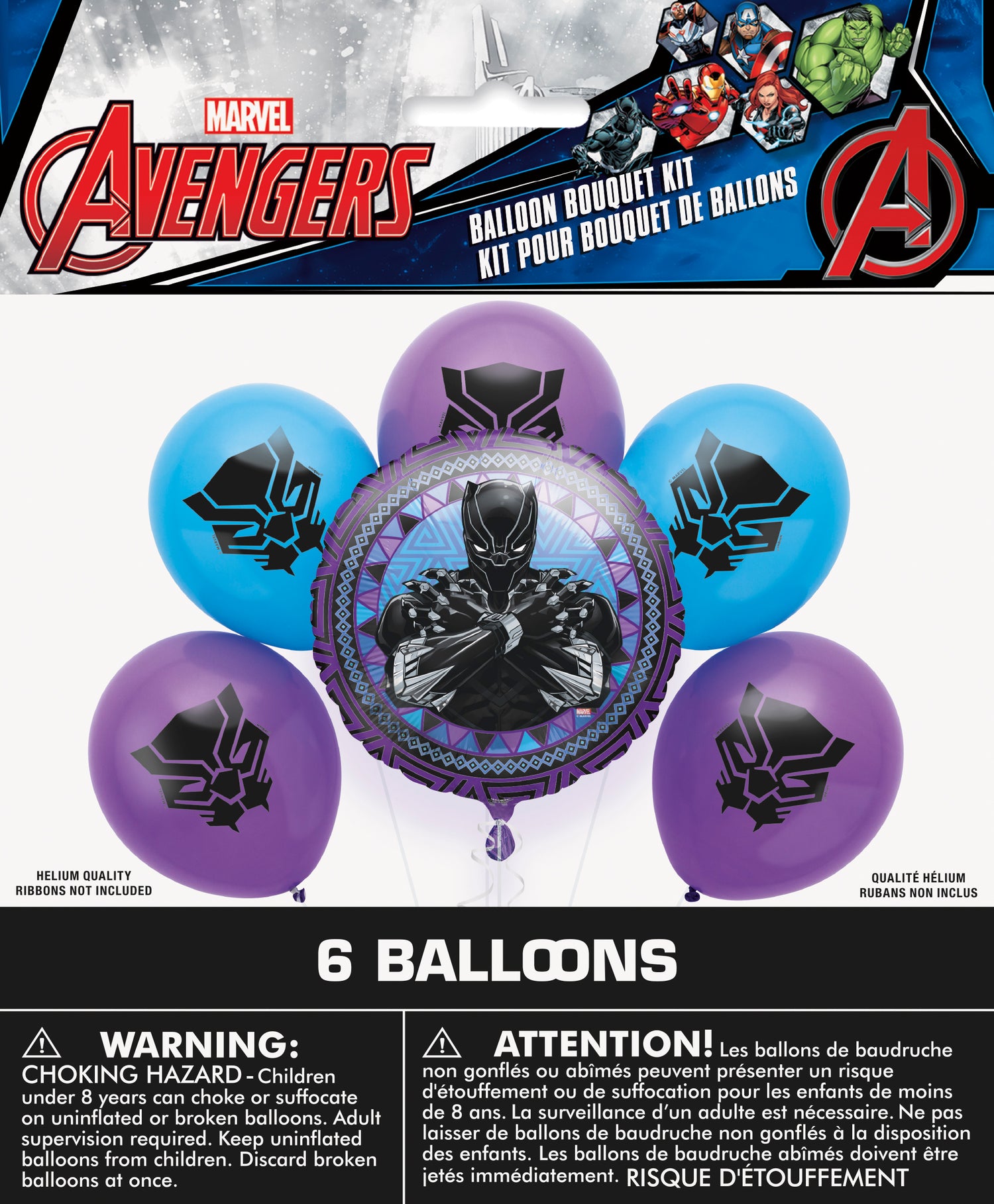 Black Panther Foil & Latex Balloon Kit, 6pc