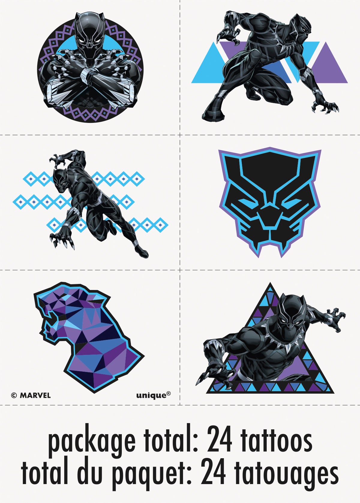 Black Panther Tattoos, 24ct