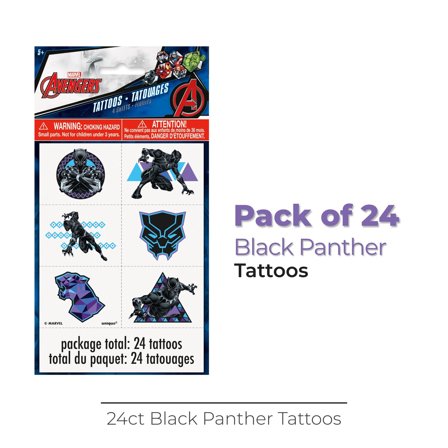 Black Panther Tattoos, 24ct