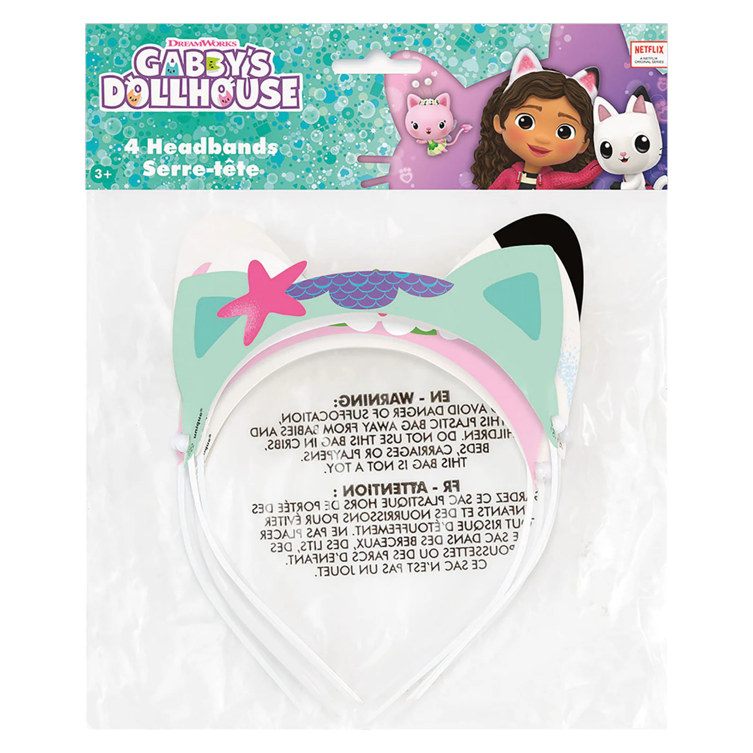 Gabby's Dollhouse Glitter Paper Headbands, 4ct