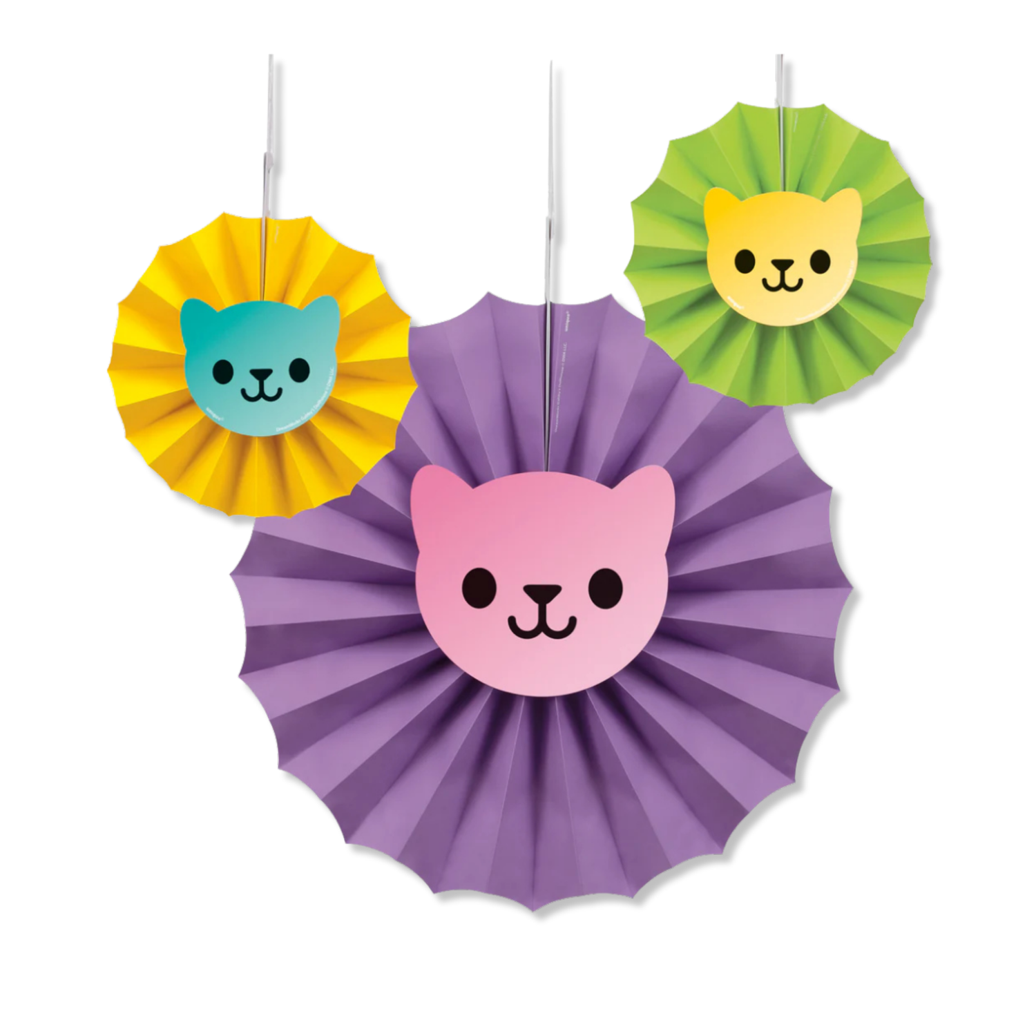 Gabby's Dollhouse Paper Fan Decorations Kit, 3ct