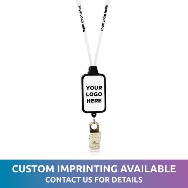 Red LED Lanyard With Badge Clip