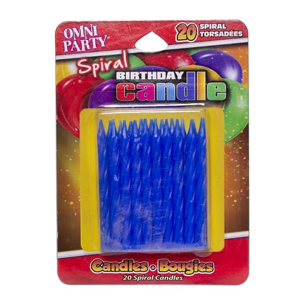 Blue Spiral Birthday Candles