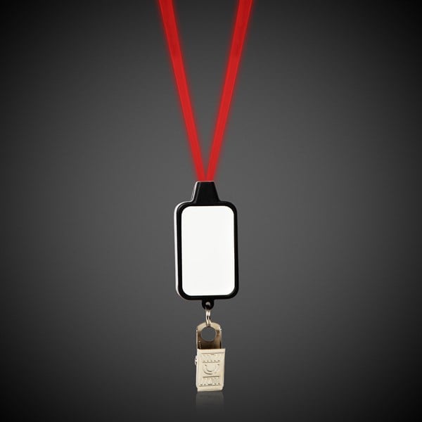 Red LED Lanyard With Badge Clip
