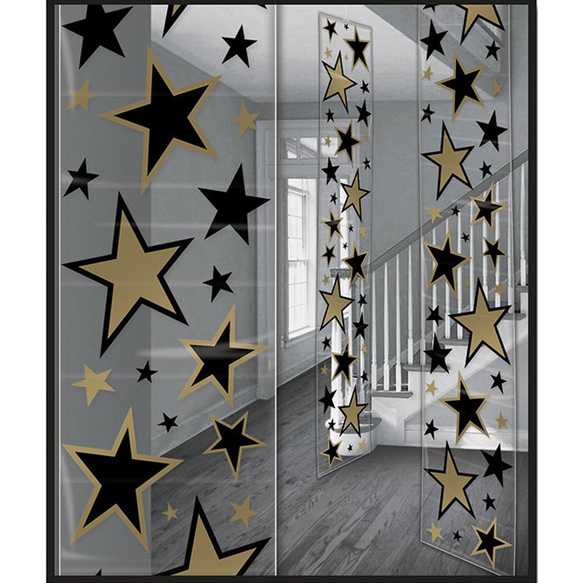 Black & Gold Star Decoration Panels