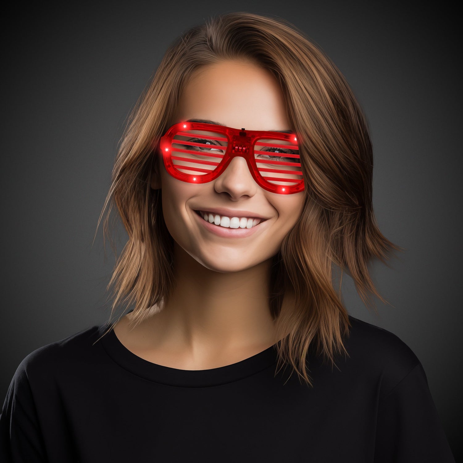 LED Red Slotted Glasses