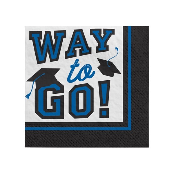 Blue Graduation Beverage Napkins