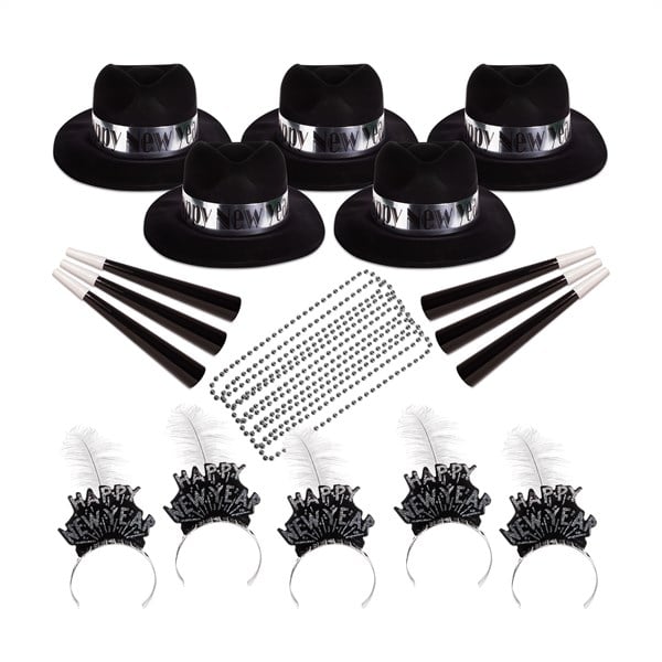 Silver Midnight New Year Party Kit For 50