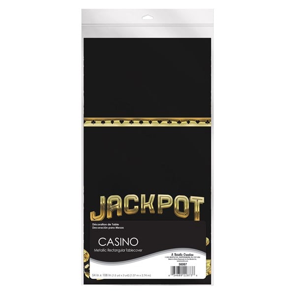Gold Casino Jackpot Metallic Table Cover
