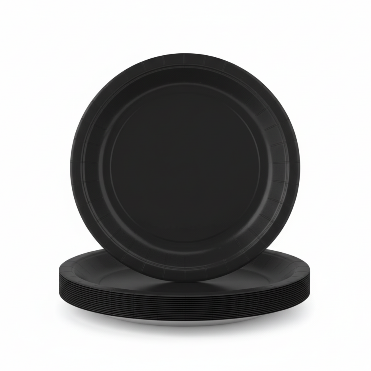 Black Solid Round 7" Dessert Plates, 20ct
