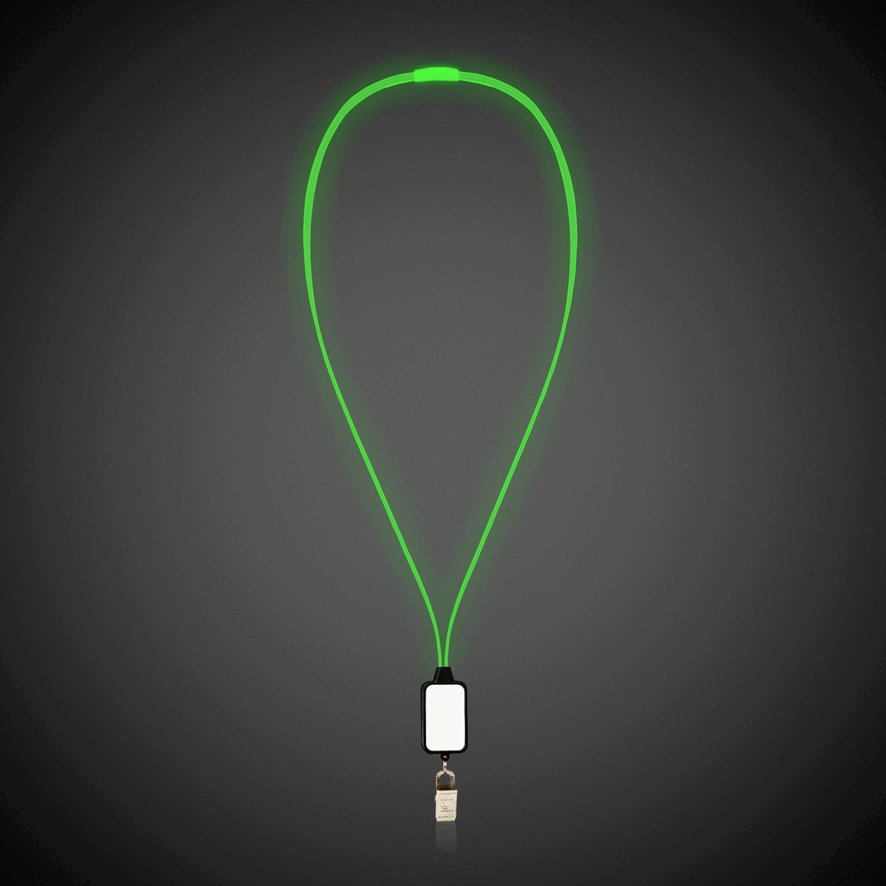 Green LED Lanyard With Badge Clip