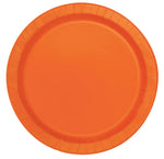 Pumpkin Orange Solid Round 7" Dessert Plates, 20ct