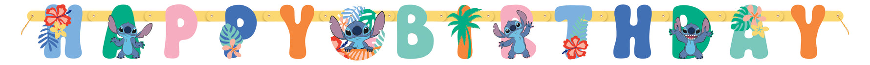 Disney Stitch "Happy Birthday" Jointed Banner