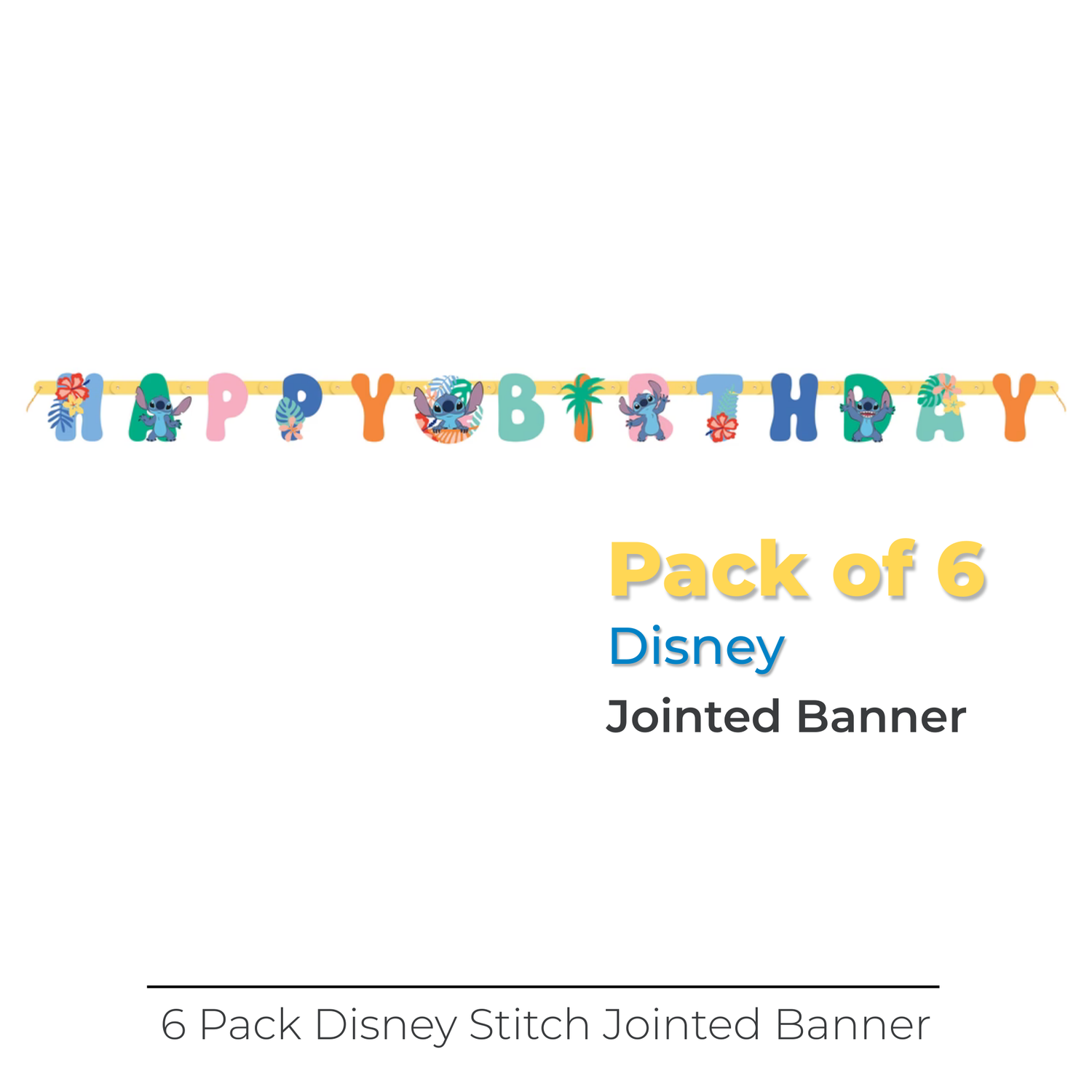 Disney Stitch "Happy Birthday" Jointed Banner