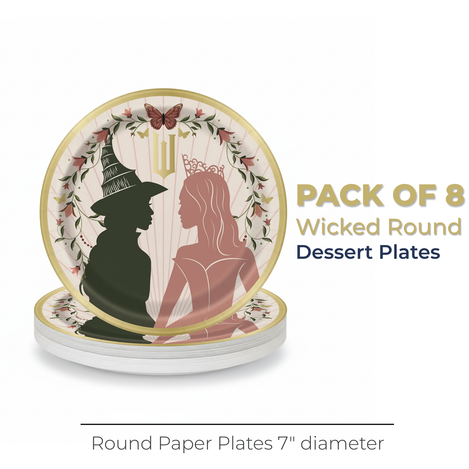 Wicked Round 7" Dessert Plates, 8ct