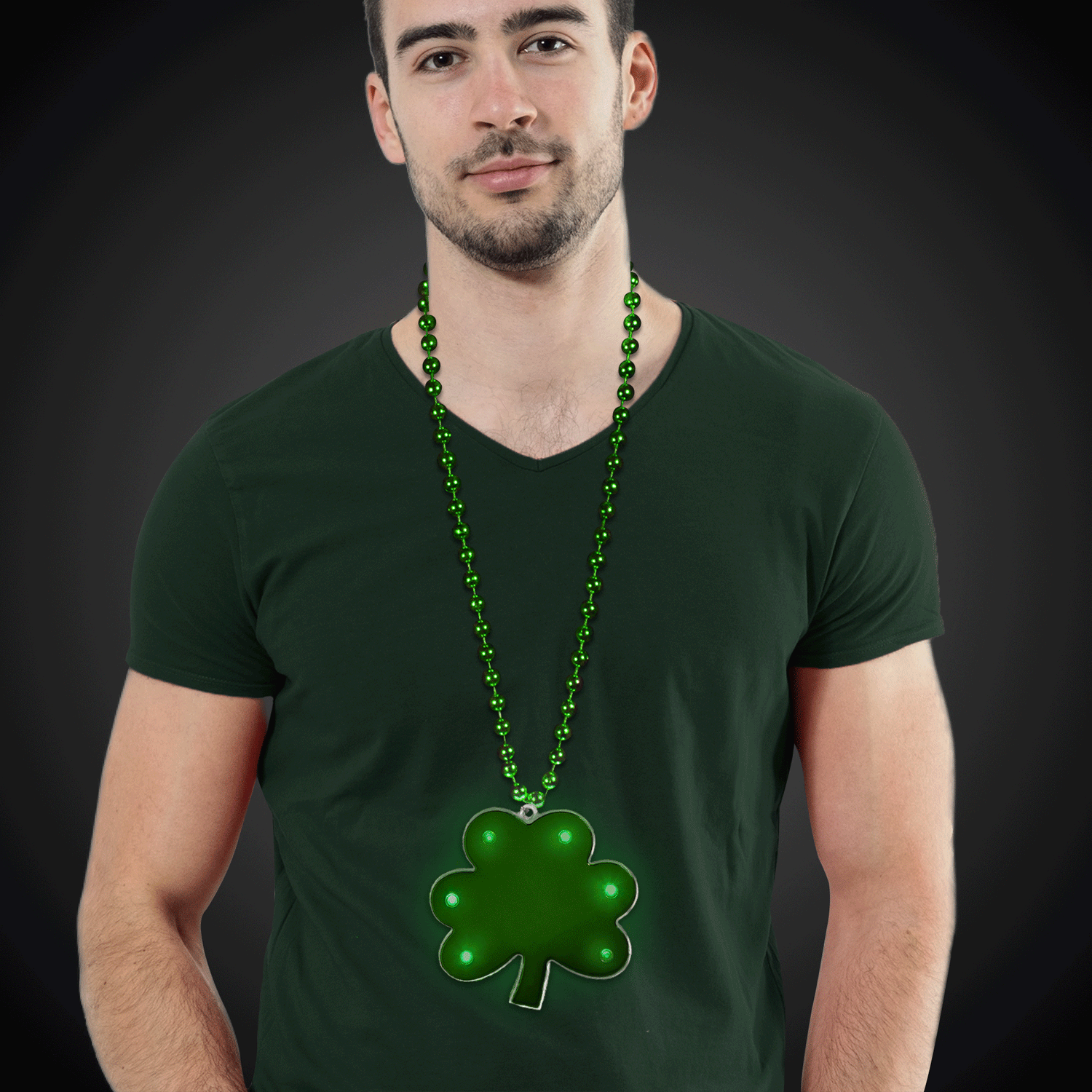 LED Shamrock Bead Necklace