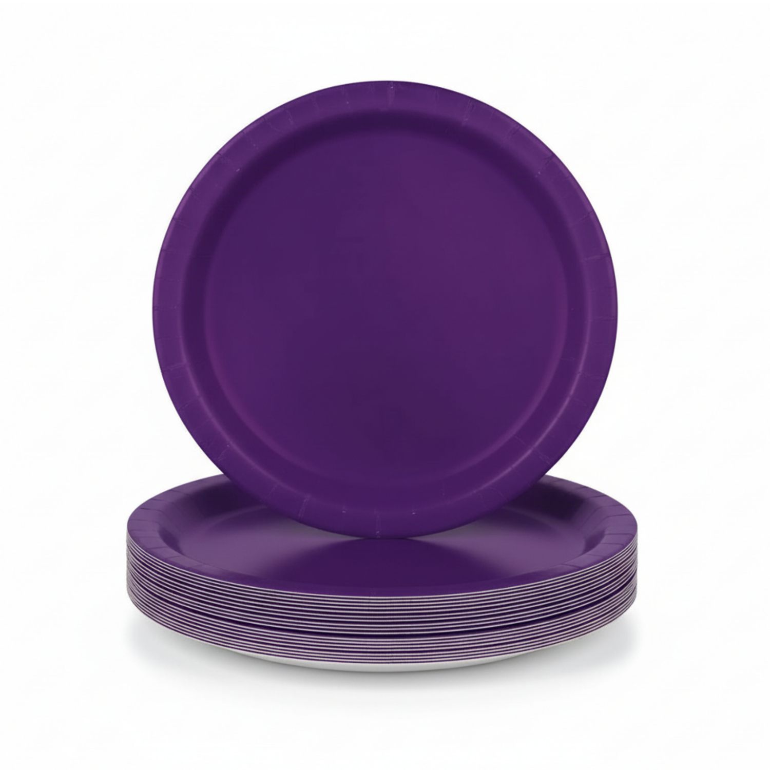Deep Purple Solid Round 7" Dessert Plates, 20ct