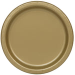 Gold Solid Round 7" Dessert Plates, 20ct