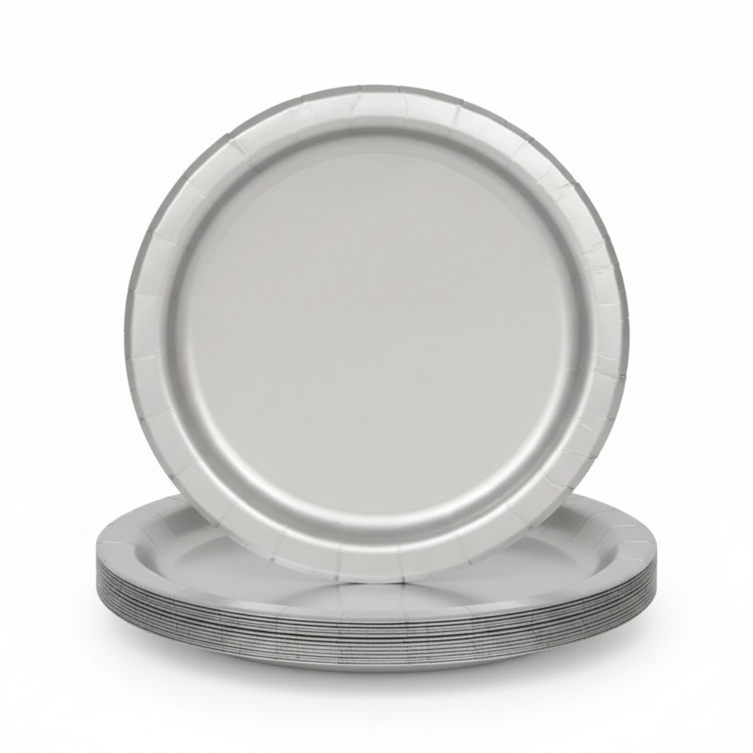 Silver Solid Round 7" Dessert Plates, 20ct