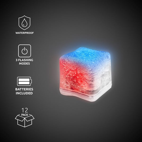Red, White & Blue LED Ice Cubes