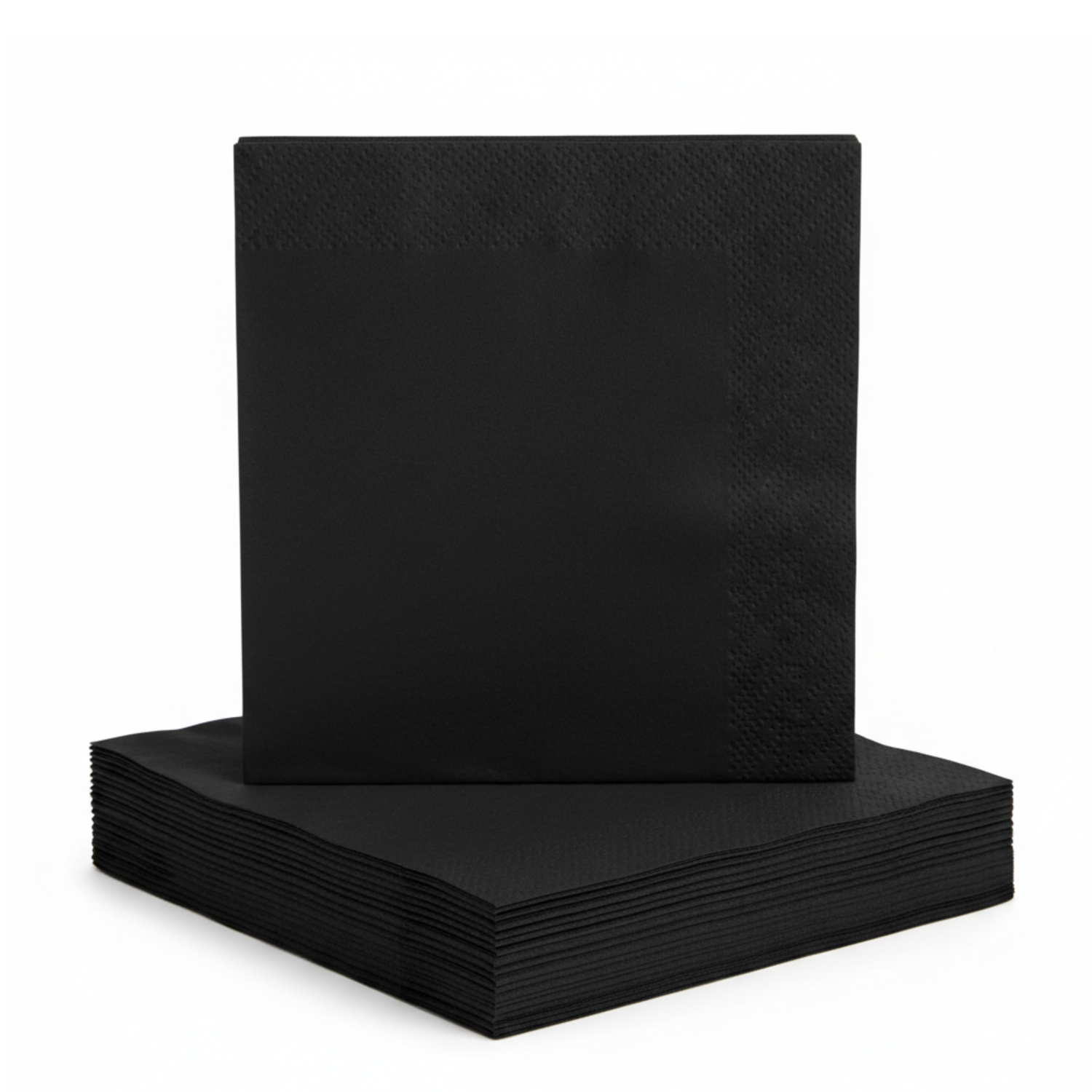 Midnight Black Solid Beverage Napkins, 40ct