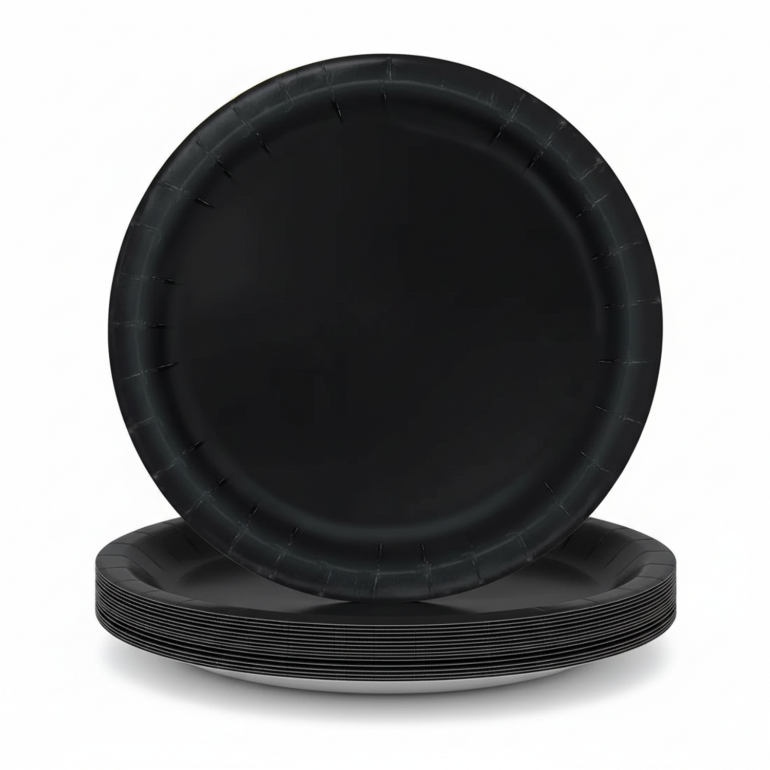 Midnight Black Solid Round 10" Dinner Plates, 20ct