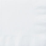 Bright White Solid Beverage Napkins, 40ct