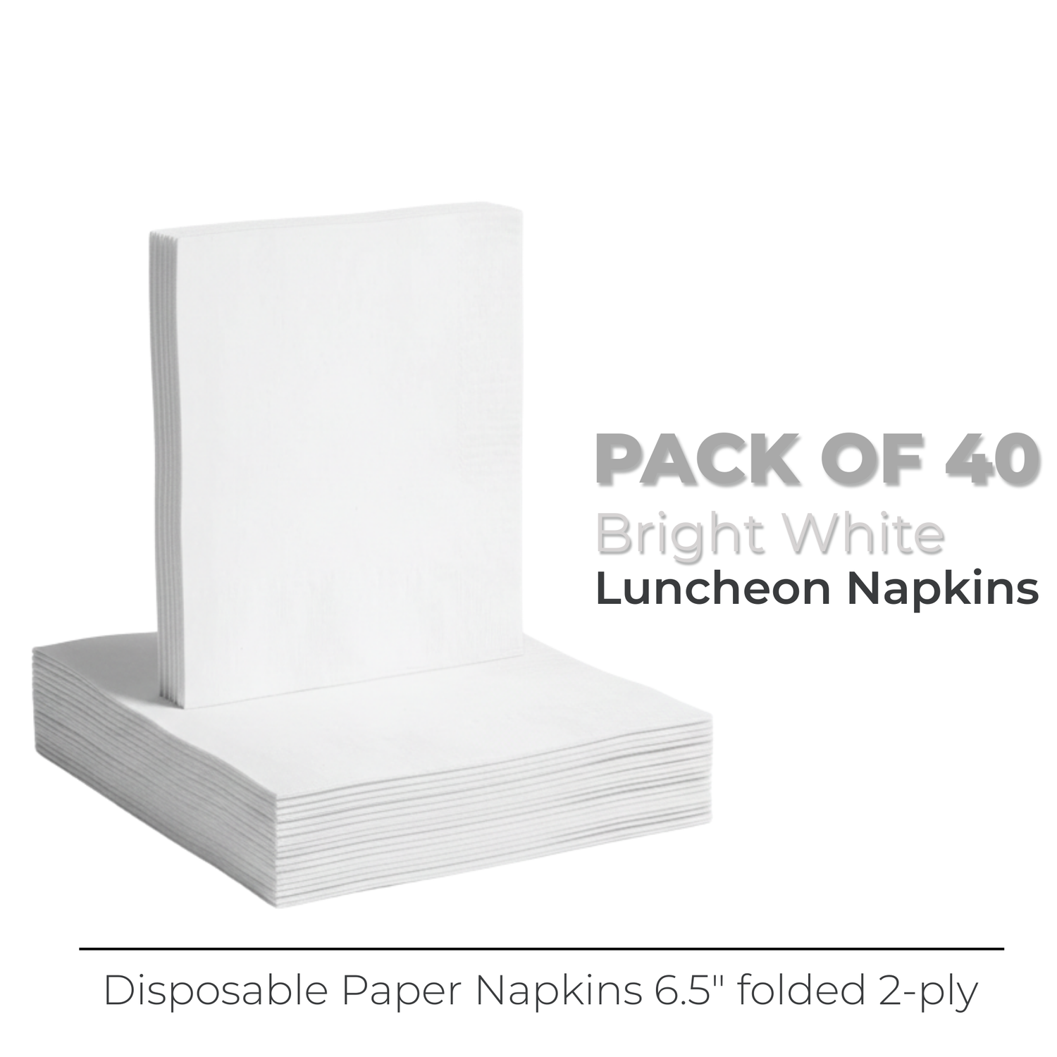 Bright White Solid Luncheon Napkins, 40ct