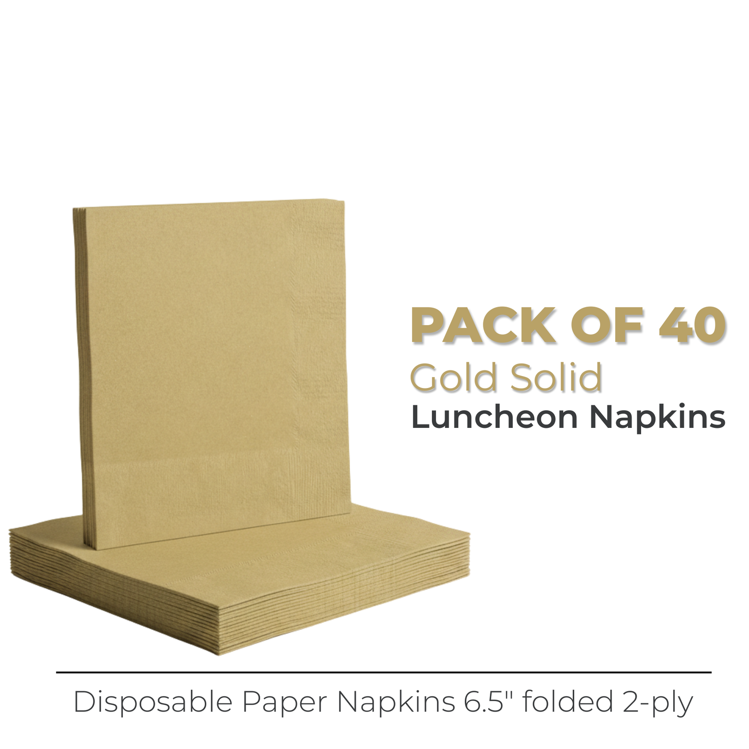 Gold Solid Luncheon Napkins, 40ct