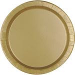 Gold Solid Round 9" Dinner Plates, 20ct