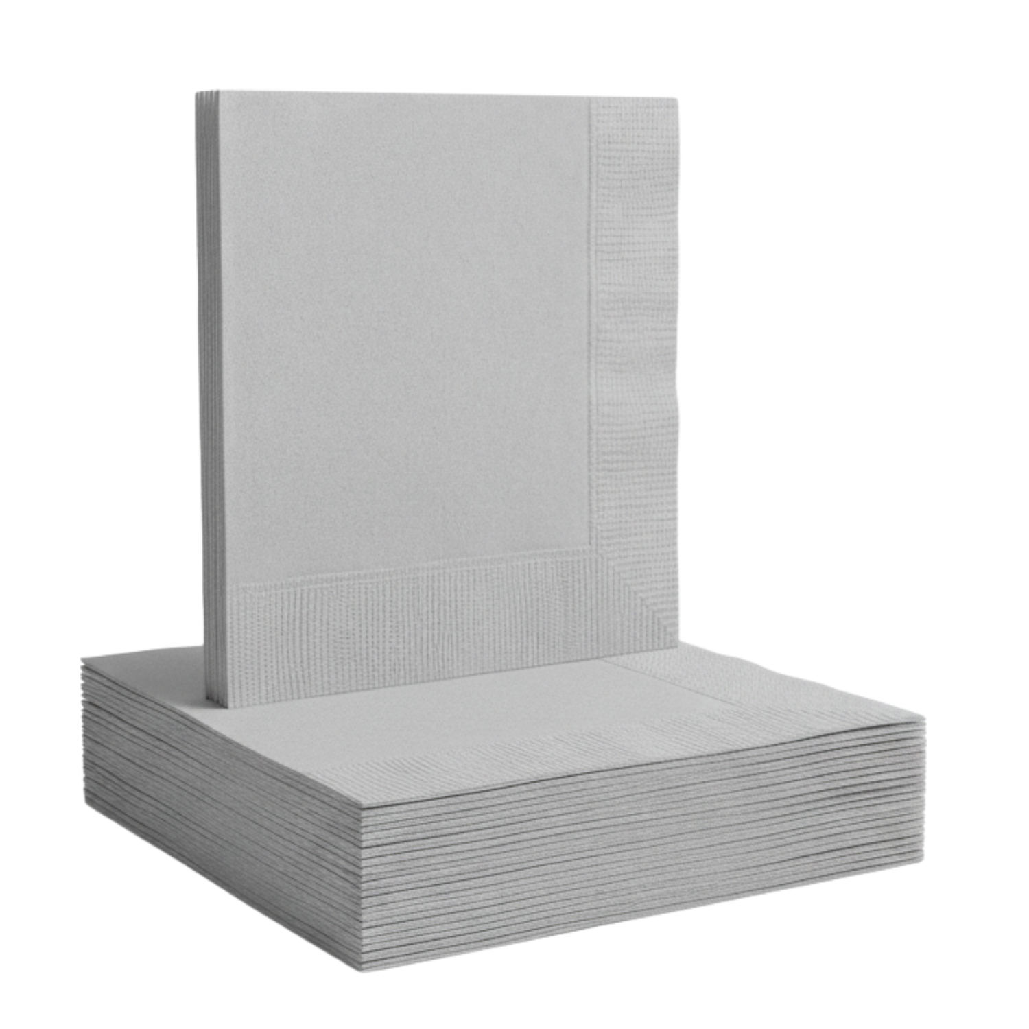 Silver Solid Beverage Napkins, 40ct