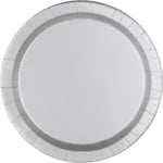 Silver Solid Round 9" Dinner Plates, 20ct