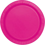 Neon Pink Solid Round 7" Dessert Plates, 20ct