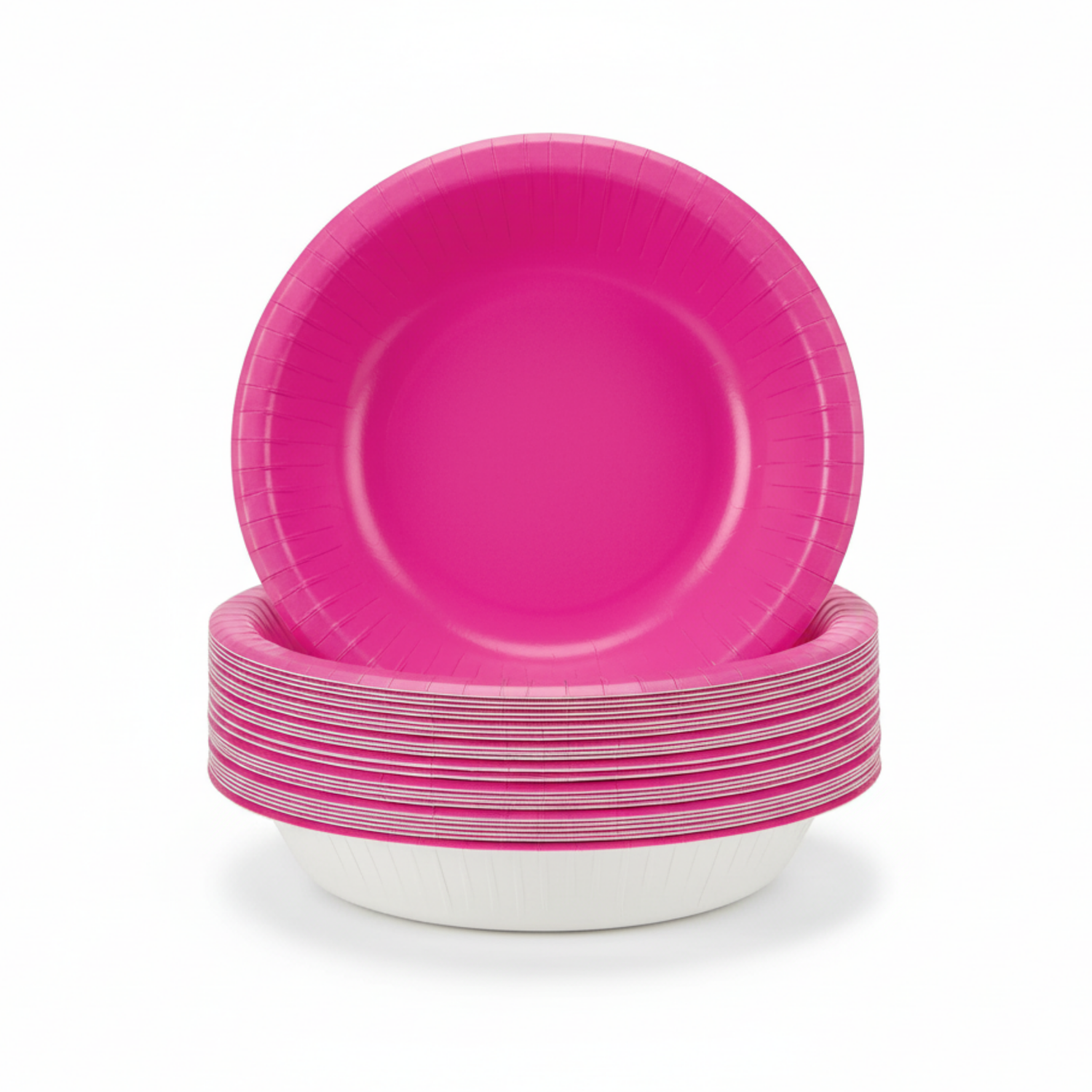 Neon Pink Solid 20oz Paper Bowls, 20ct