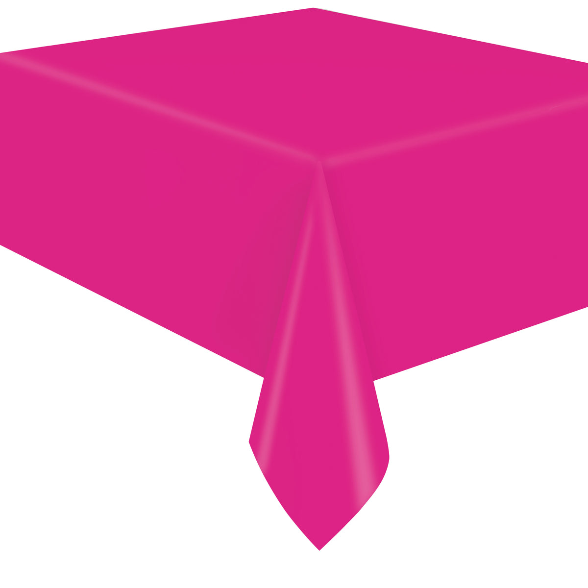 Neon Pink Solid Rectangular Plastic Table Cover, 54" x 108" - Image 3