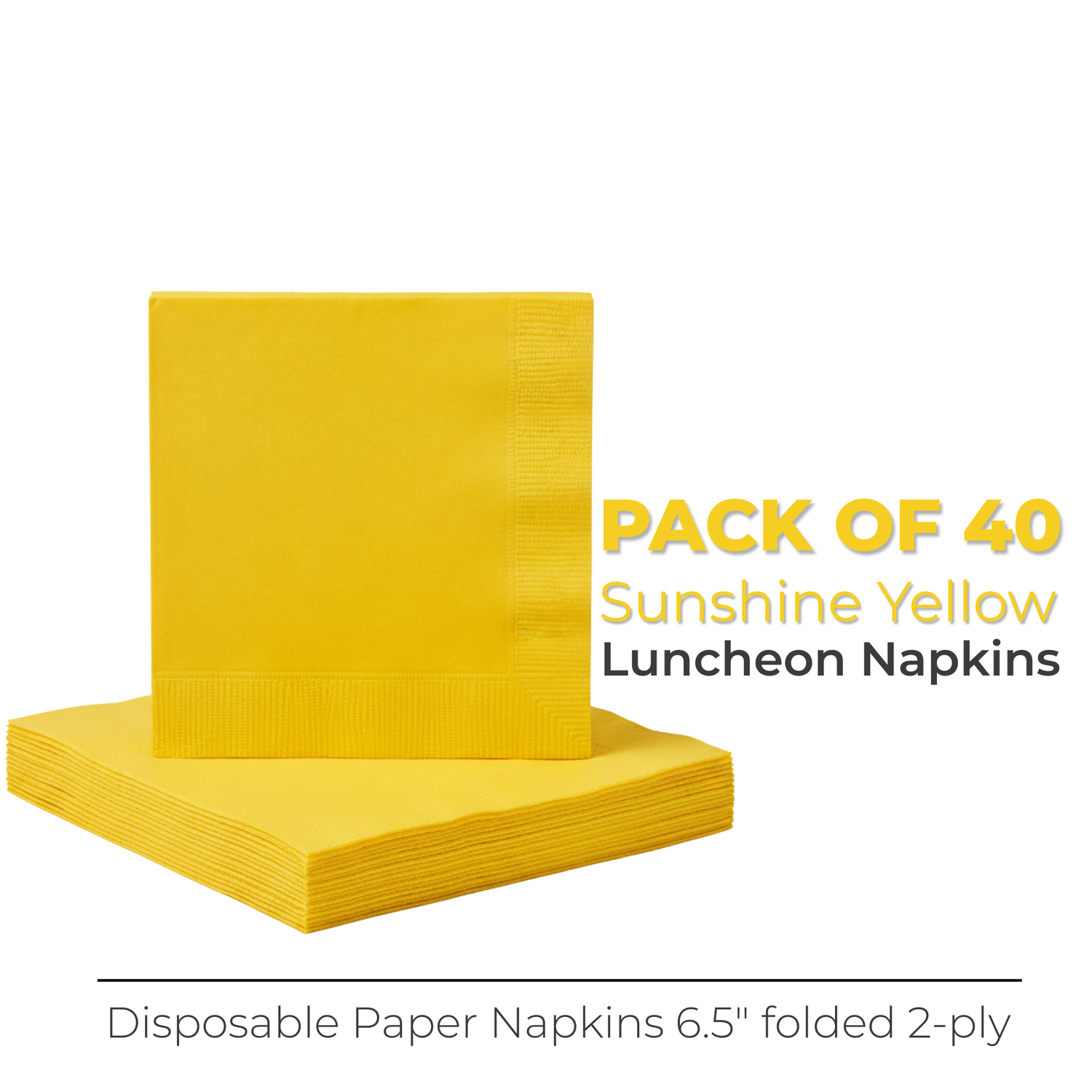 Sunshine Yellow Solid Luncheon Napkins, 40ct