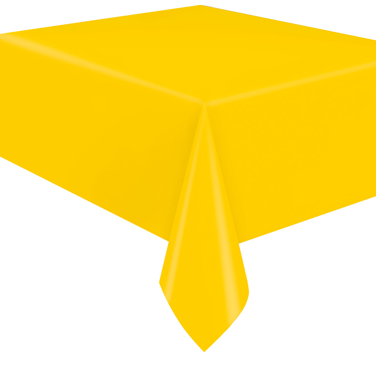 Sunshine Yellow Solid Rectangular Plastic Table Cover, 54" x 108" - Image 2