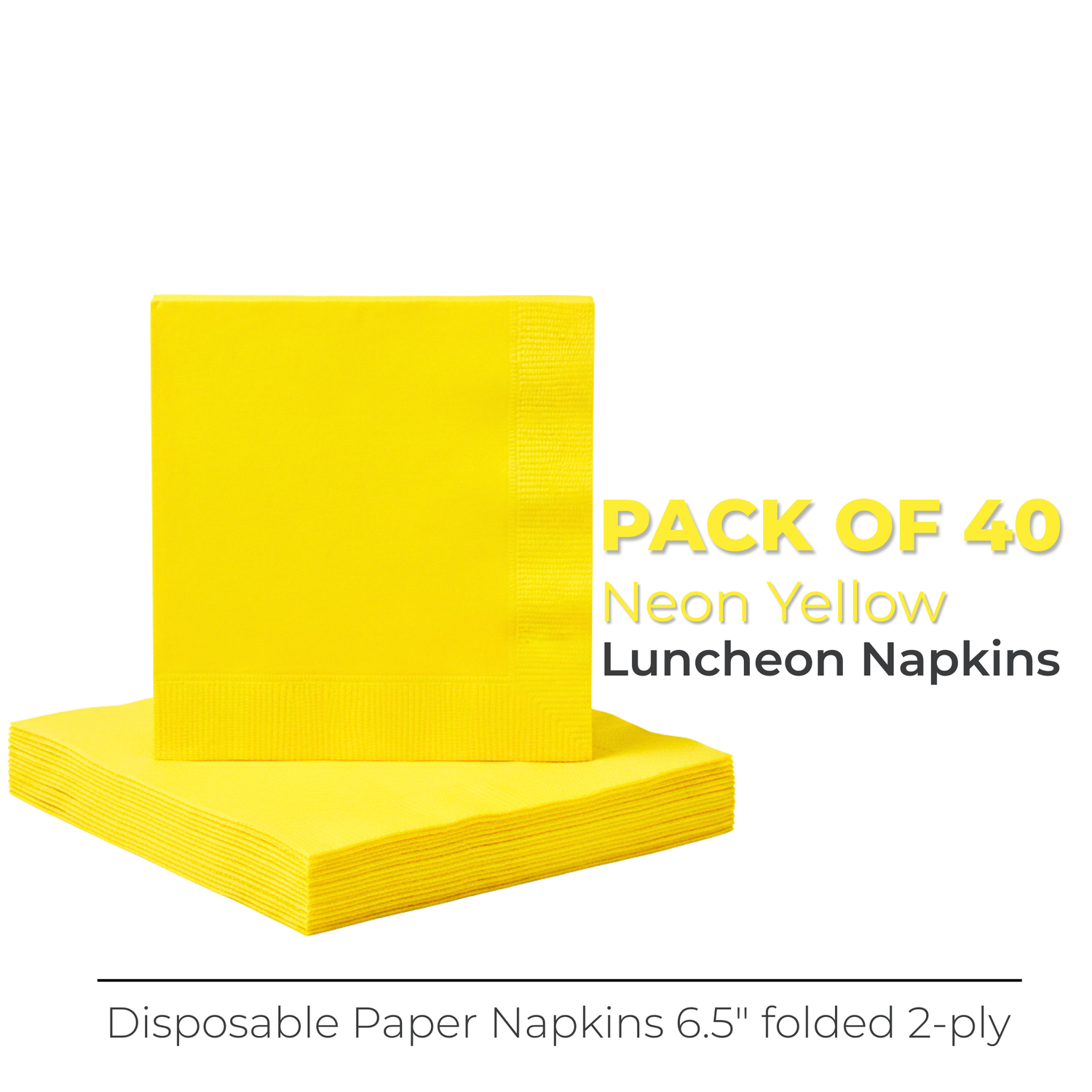 Neon Yellow Solid Luncheon Napkins, 40ct