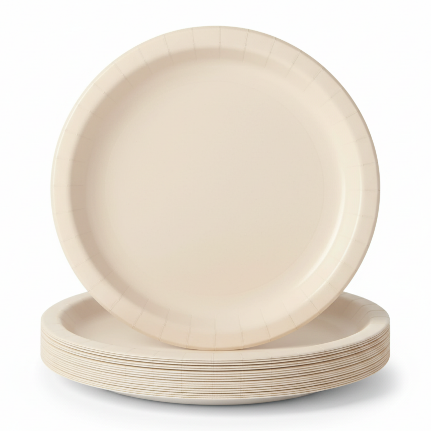 Vanilla Cream Solid Round 10" Dinner Plates, 20ct