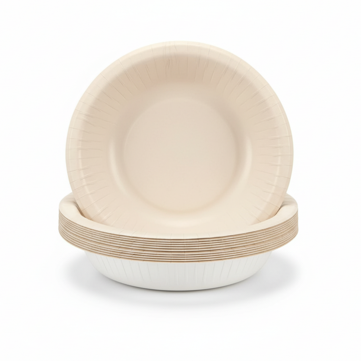 Vanilla Cream Solid 20oz Paper Bowls, 20ct