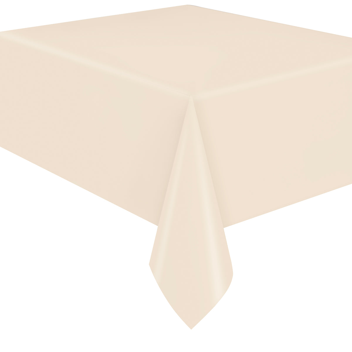Vanilla Cream Solid Rectangular Plastic Table Cover, 54" x 108" - Image 3
