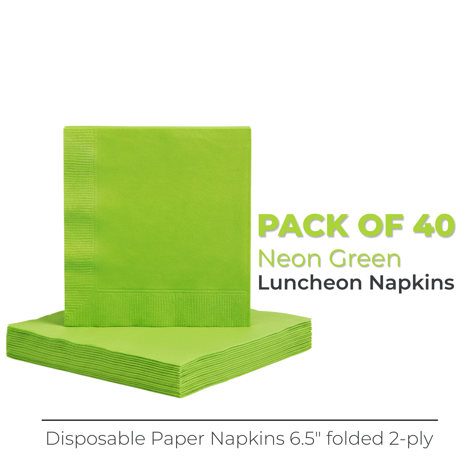 Neon Green Solid Luncheon Napkins, 40ct