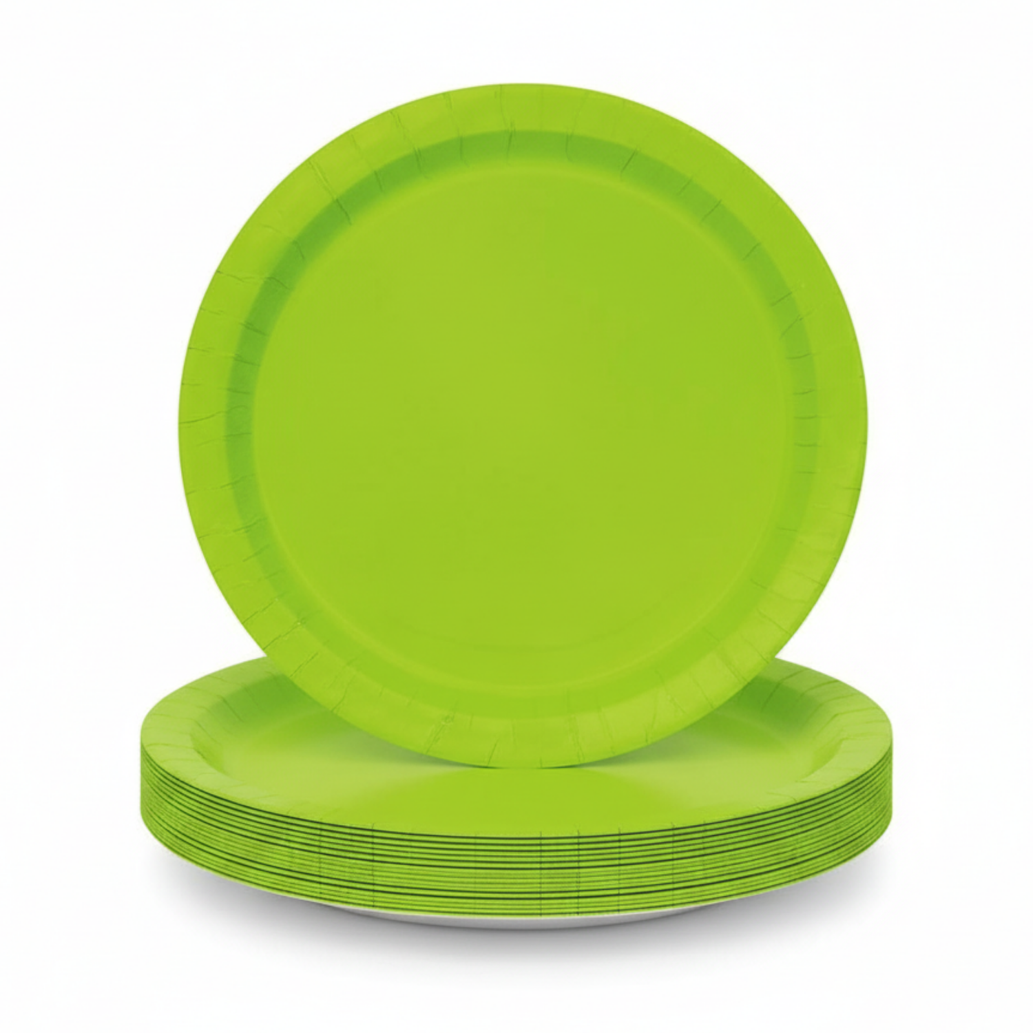 Neon Green Solid Round 9" Dinner Plates, 20ct