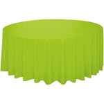 Neon Green Solid Round Plastic Table Cover, 84" - Image 3