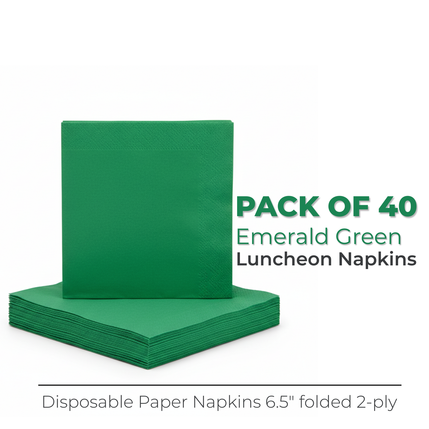 Emerald Green Solid Luncheon Napkins, 40ct