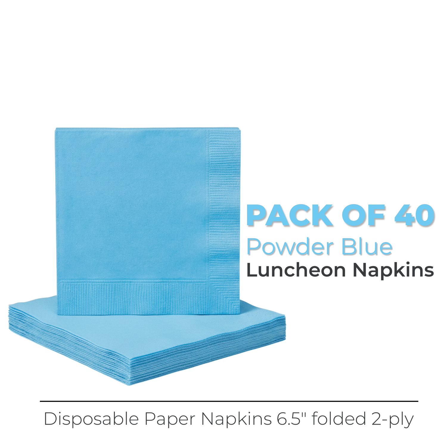 Powder Blue Solid Luncheon Napkins, 40ct