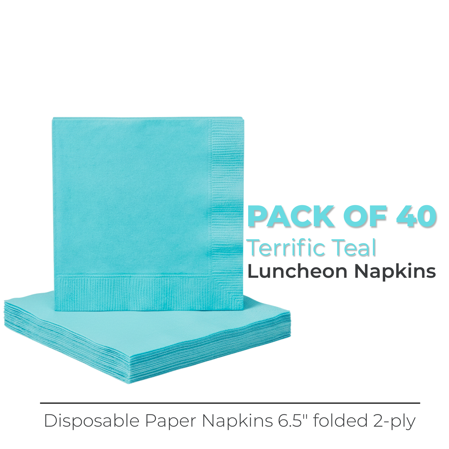 Terrific Teal Solid Luncheon Napkins, 40ct