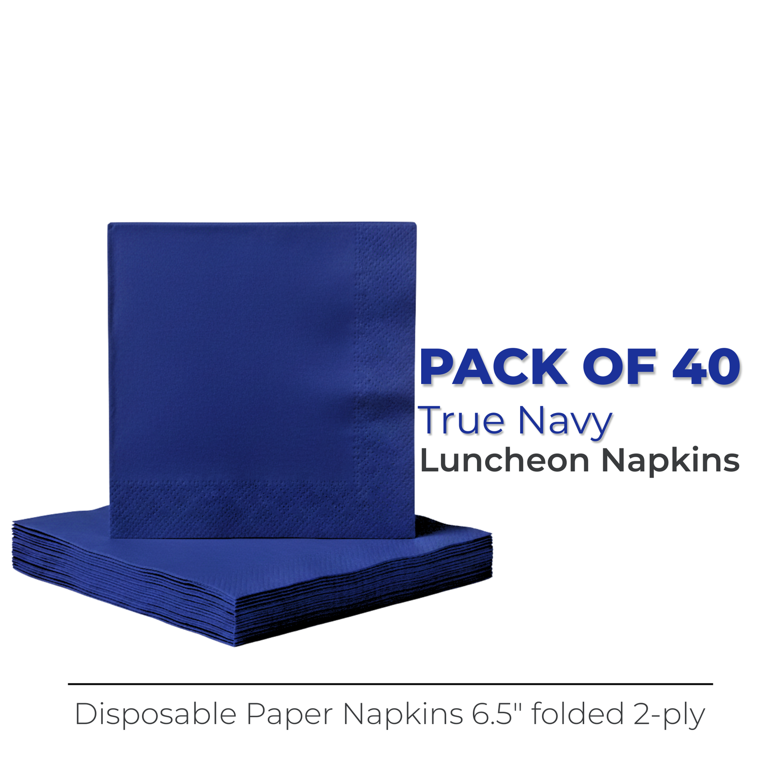 True Navy Solid Luncheon Napkins, 40ct